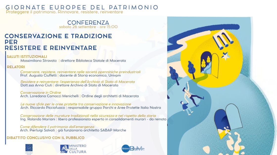 Giornate Europee del Patrimonio 2026. Conferenza: “Conservazione e tradizione per resistere e reinventare”